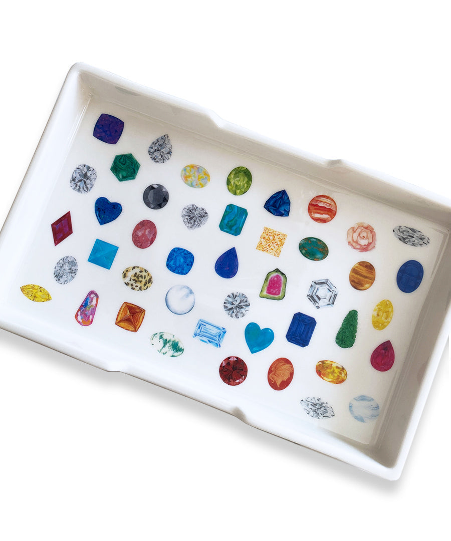 Gemstone Porcelain Jewelry Trinket Tray