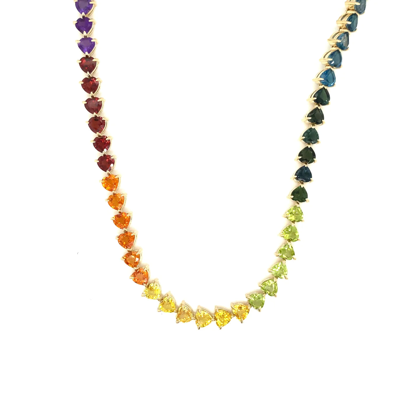 14k Gradient Tennis Heart Necklace