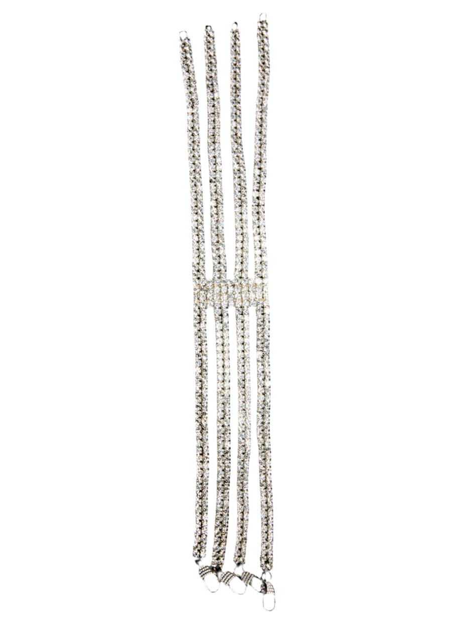 Art Deco Crystal Rhinestone 4-Row Stretch Choker Necklace by MORDEKAI