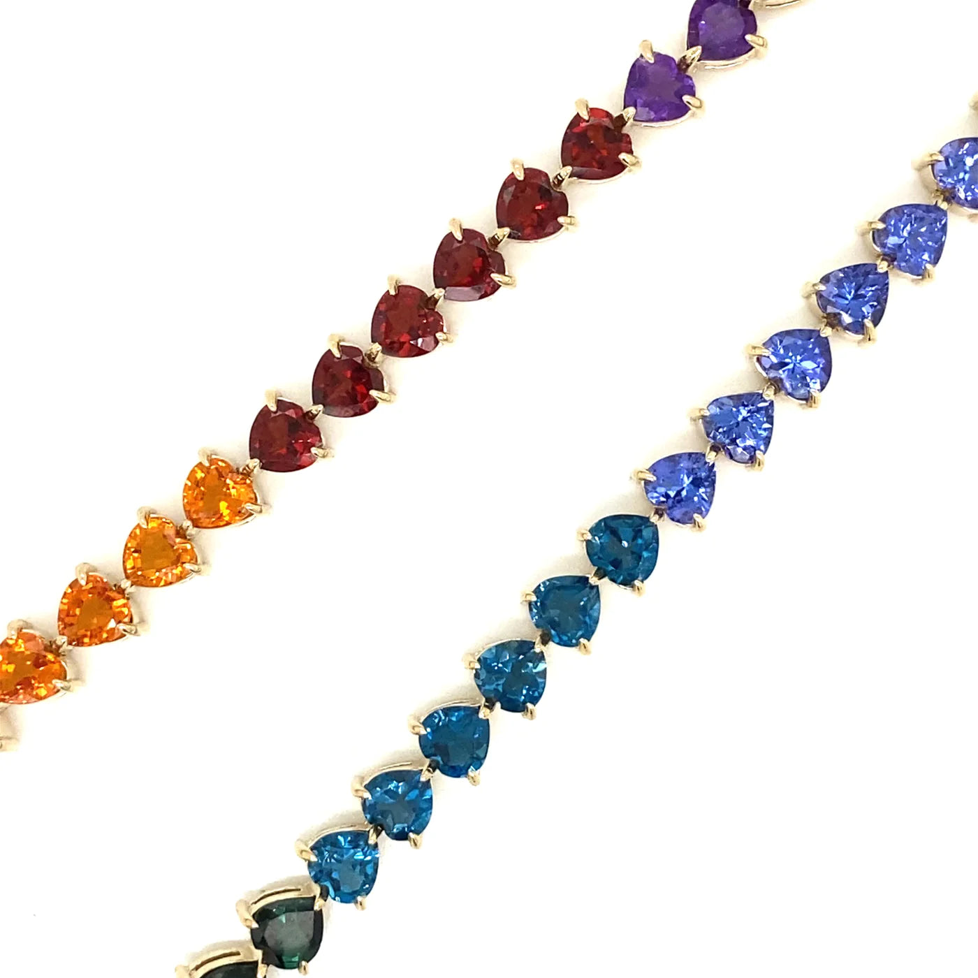 14k Gradient Tennis Heart Necklace