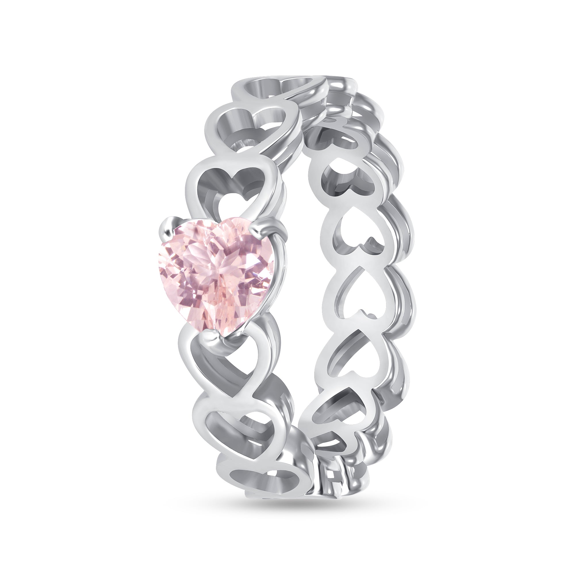 Morganite heart ring
