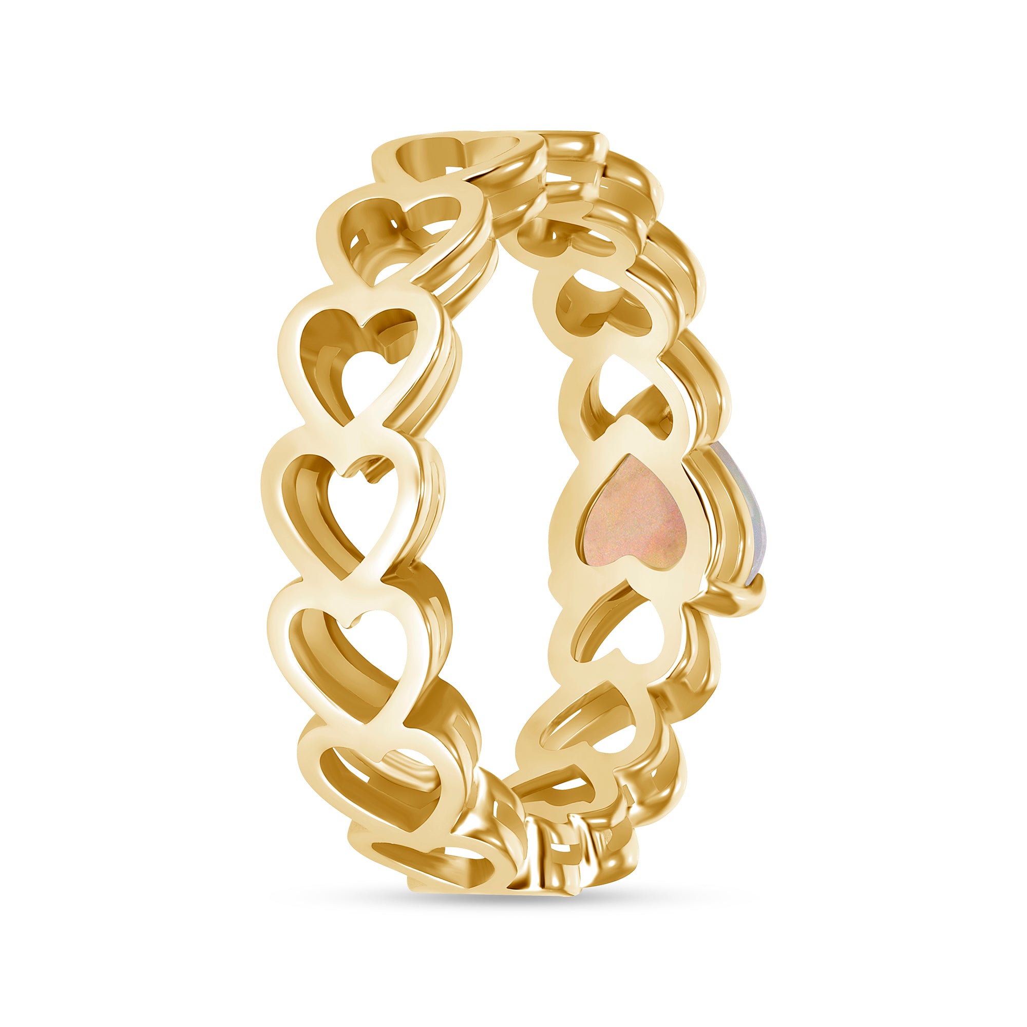 Solitaire White Opal 14K Ring