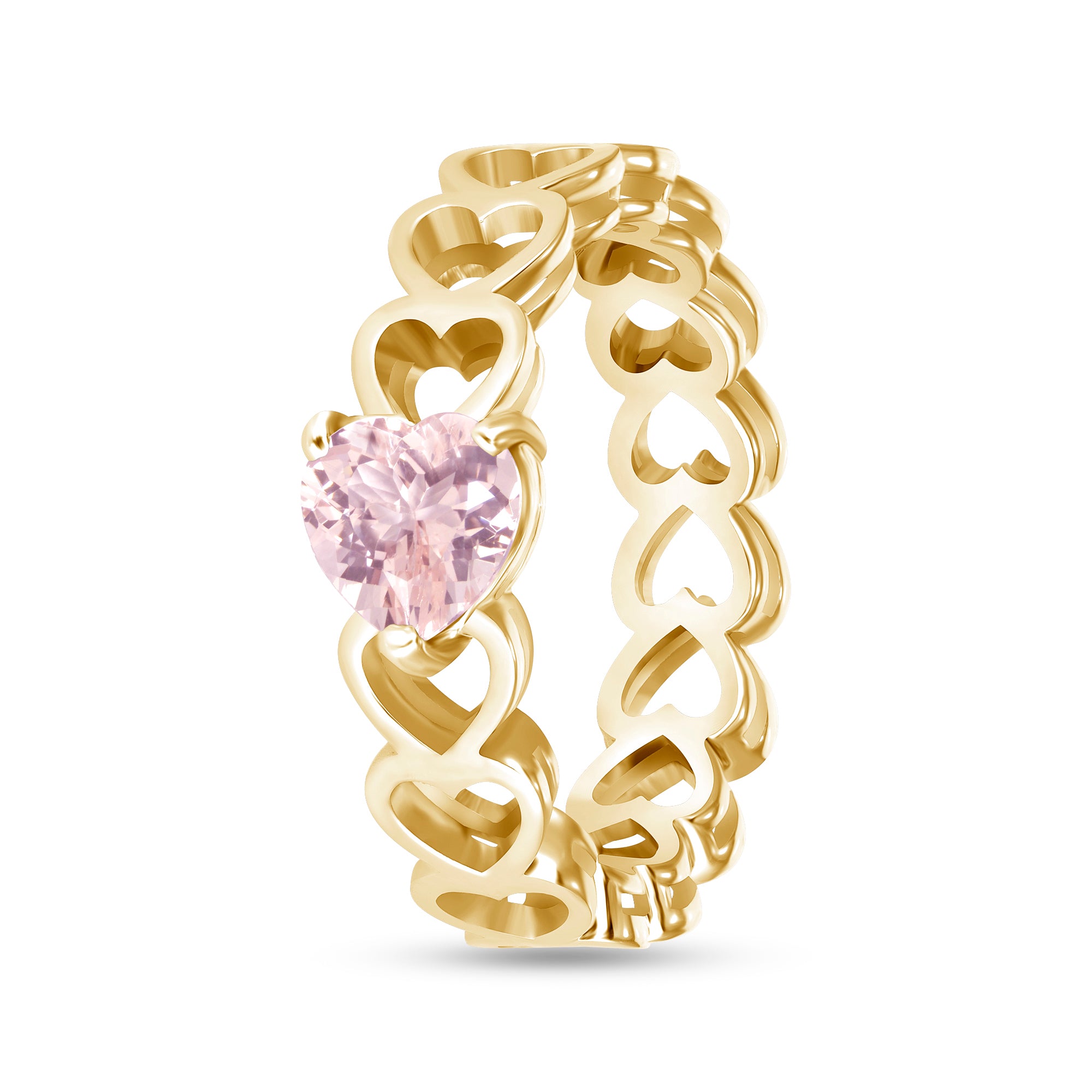 Morganite heart ring