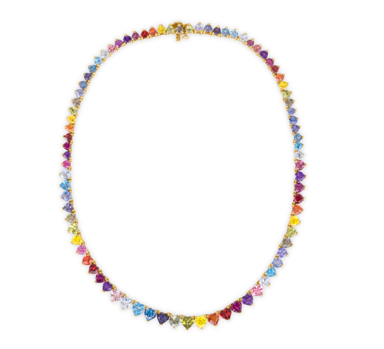 Ombréainbow Graduated Heart Necklace