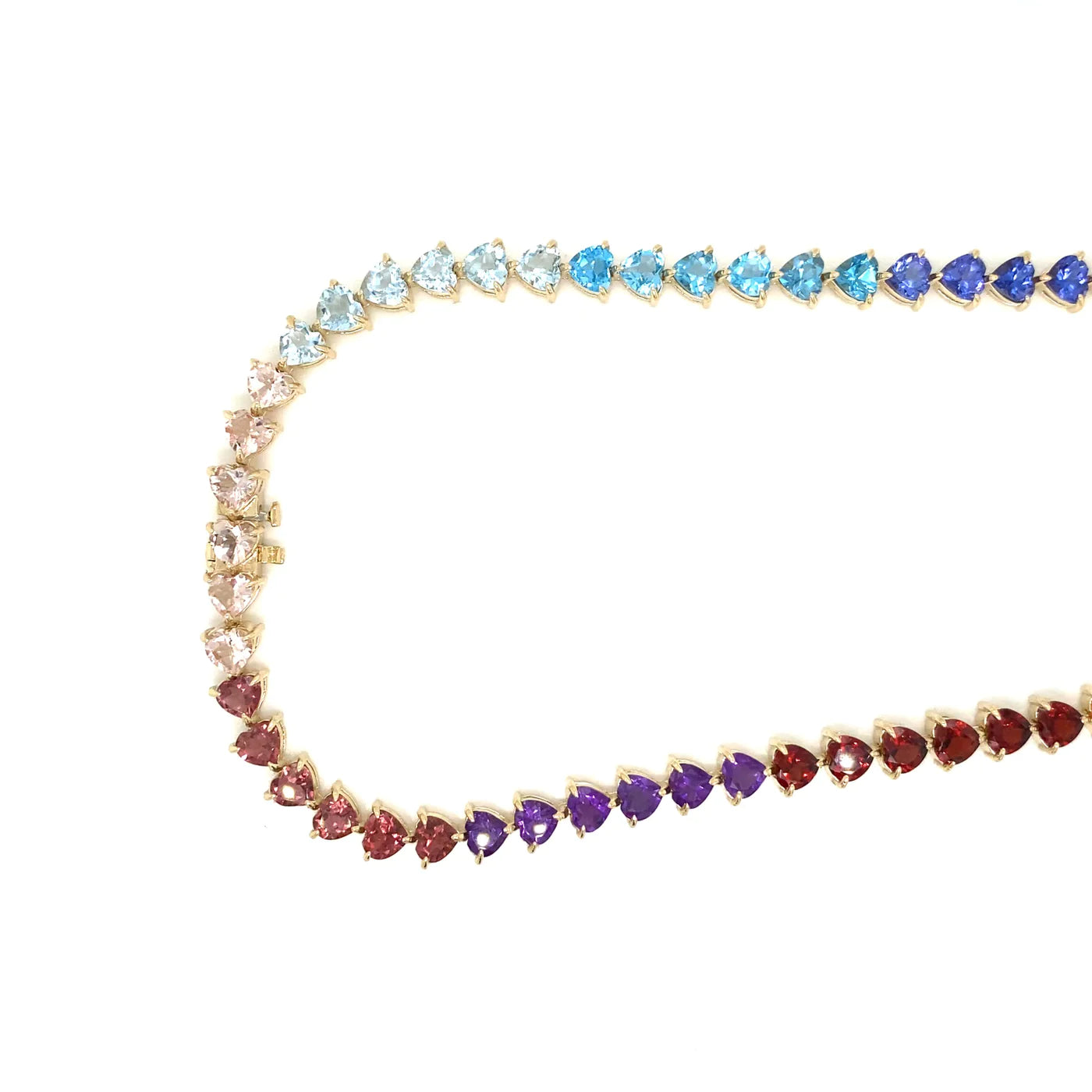 14k Gradient Tennis Heart Necklace