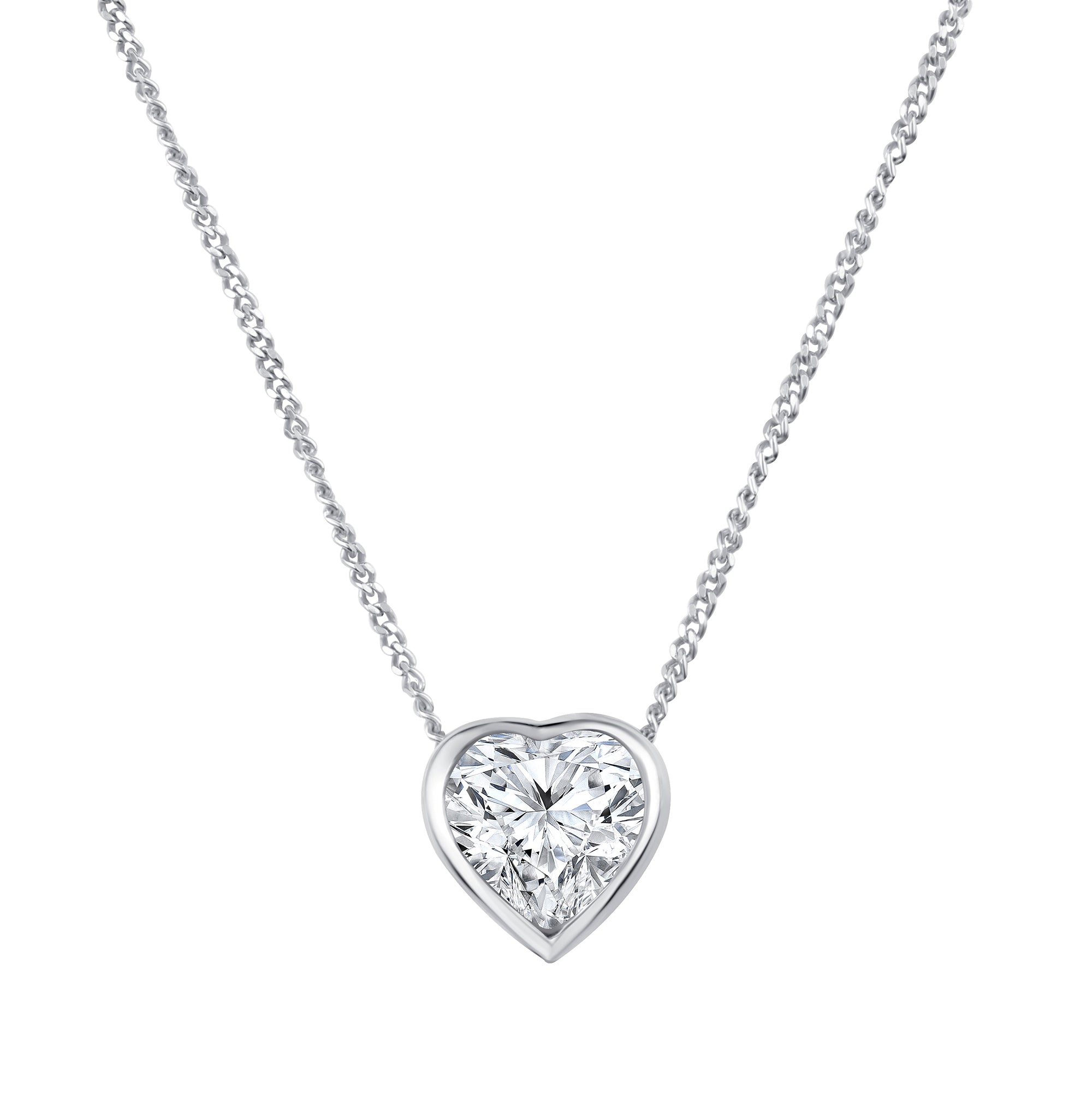 14K Yellow Gold Heart Slider Necklace with Diamond Center Stone