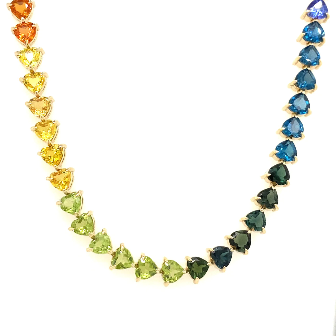 14k Gradient Tennis Heart Necklace