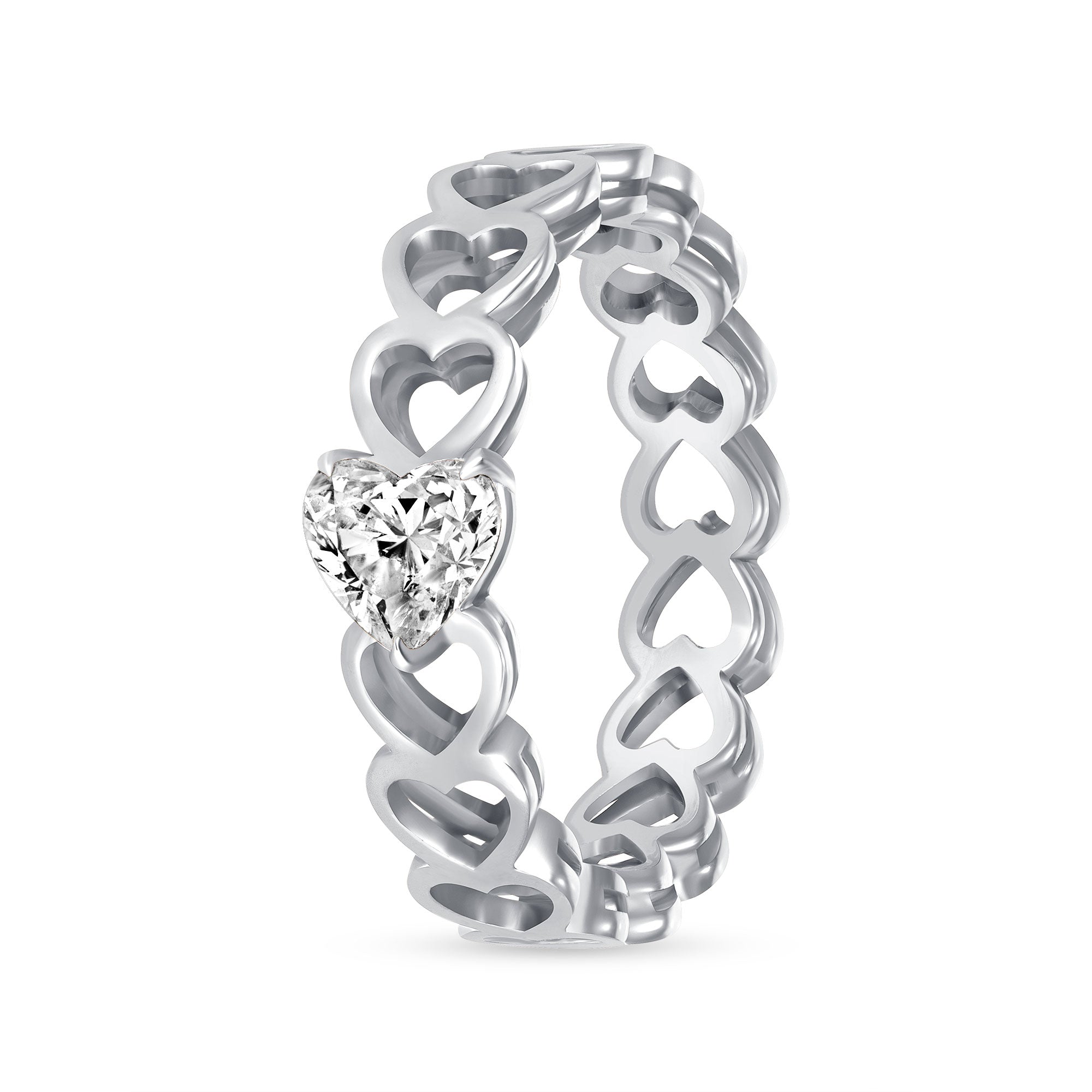 14K .5 carat Diamond heart solitaire ring