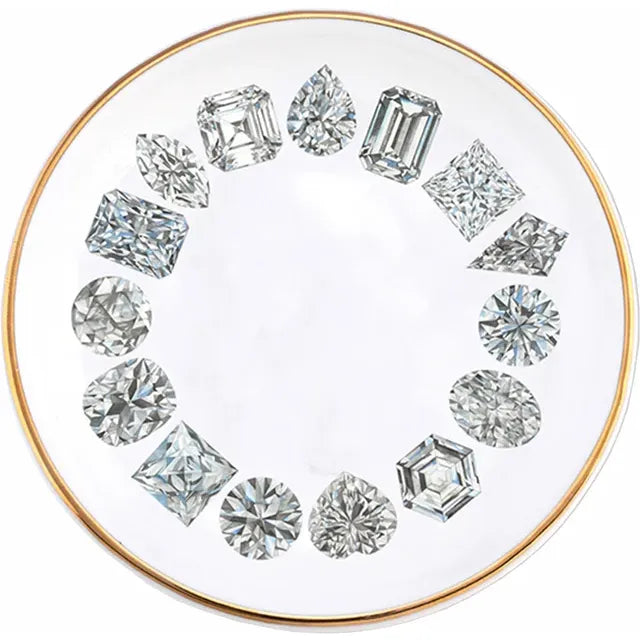Rainbow Gem Porcelain Jewelry Catchall Round Plate