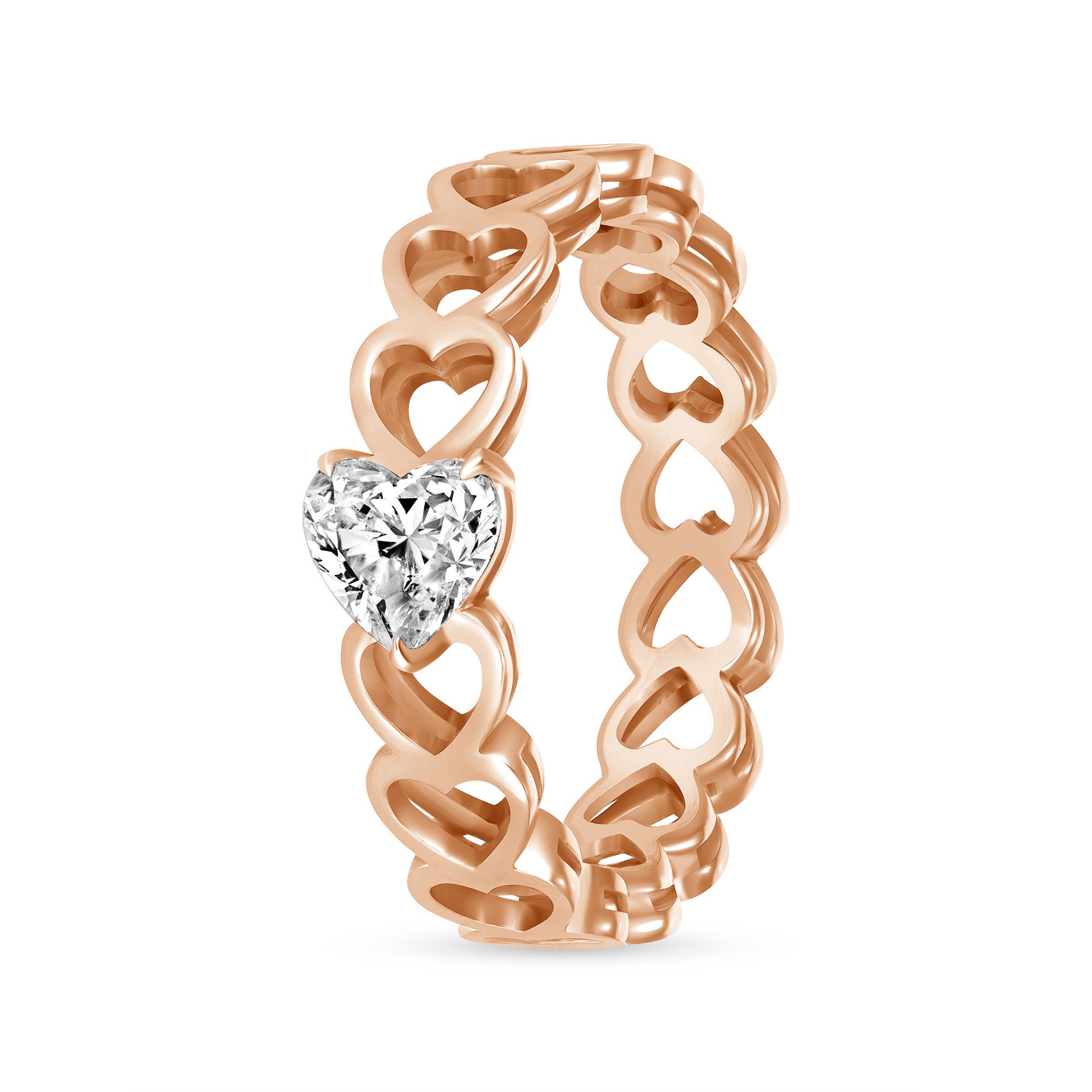 14K .5 carat Diamond heart solitaire ring