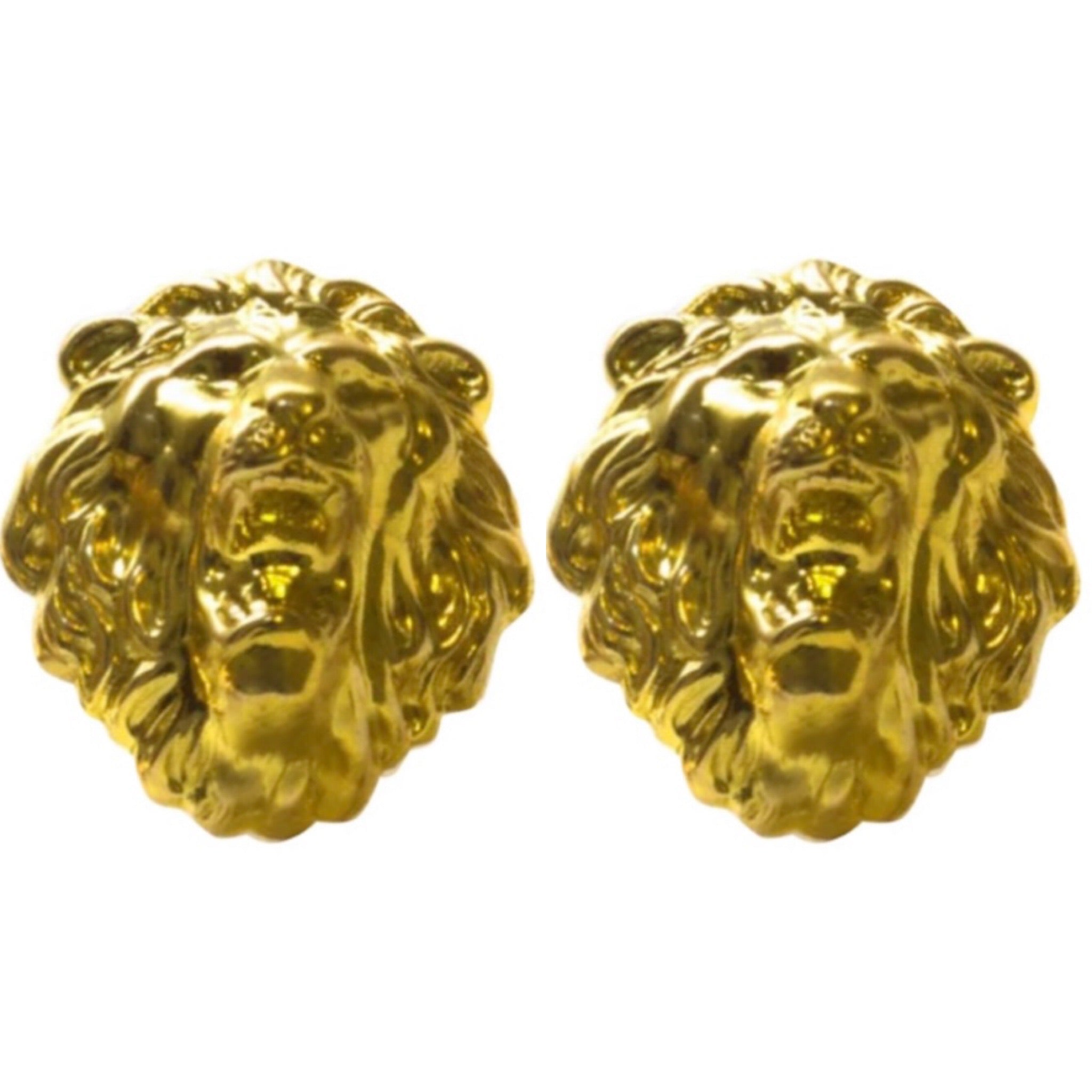 Gold-Plated Lion Head Cufflinks by Mordekai