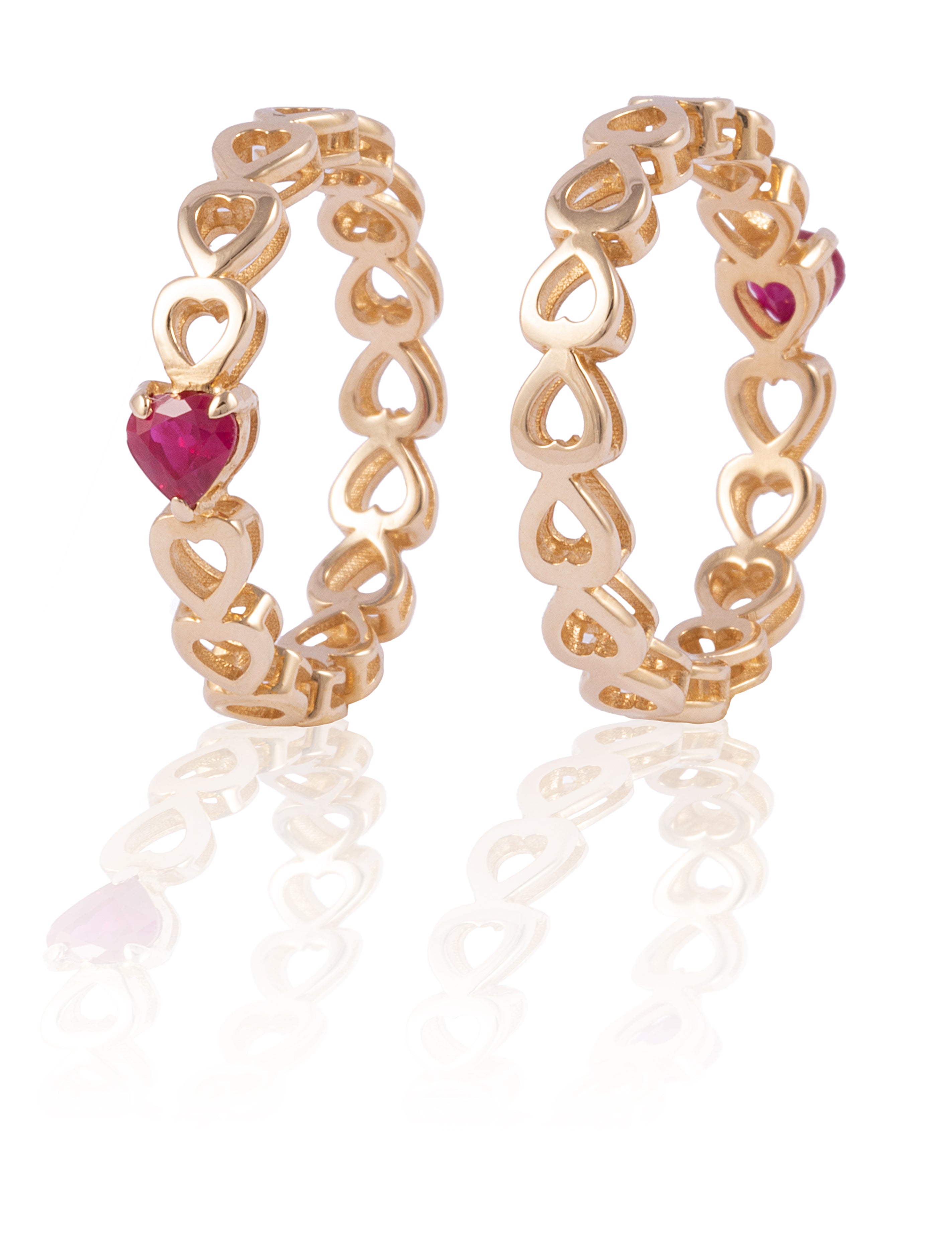 14K Gold Ruby heart ring