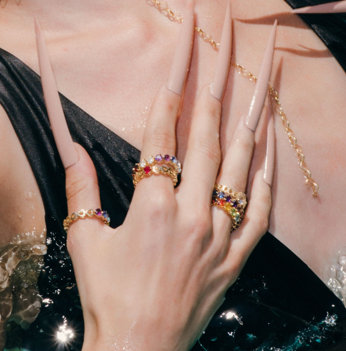 14K Gold Ruby heart ring