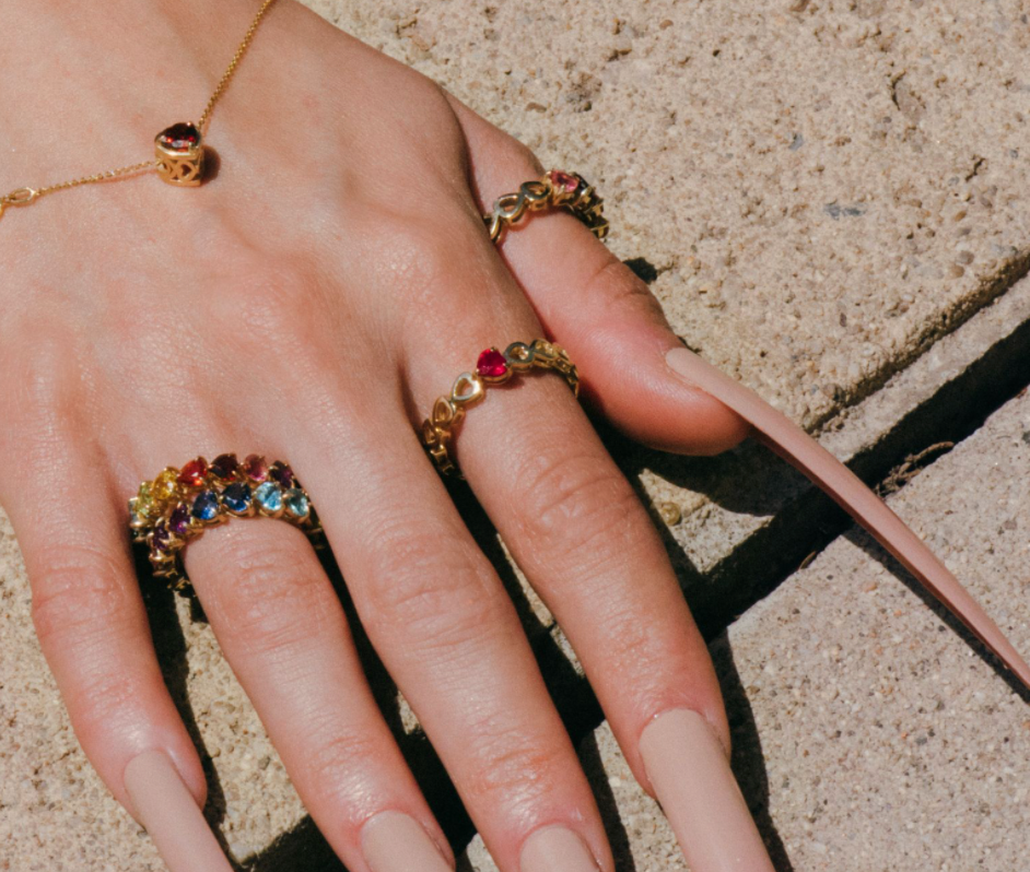 14K Gold Ruby heart ring