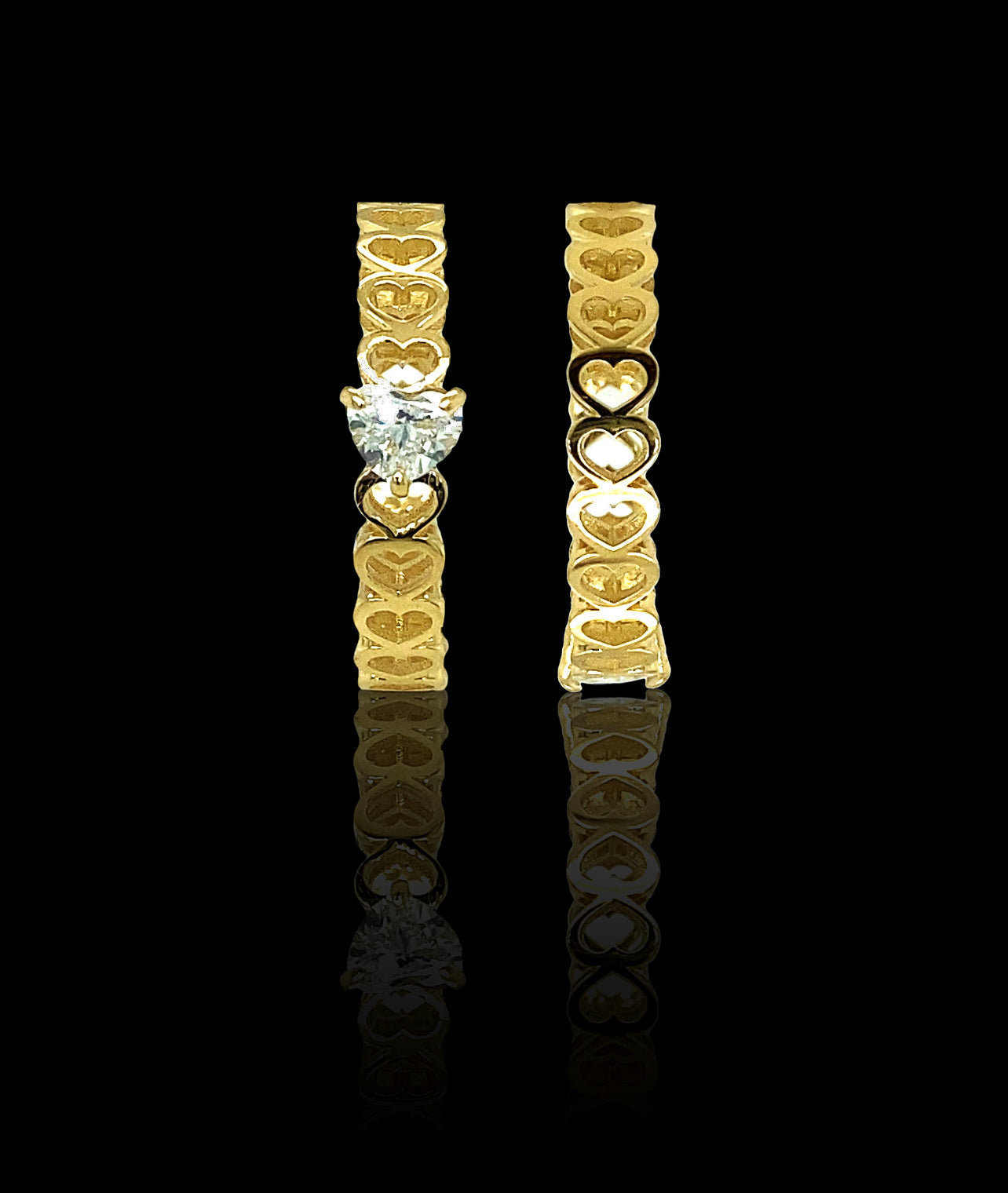 14K .5 carat Diamond heart solitaire ring