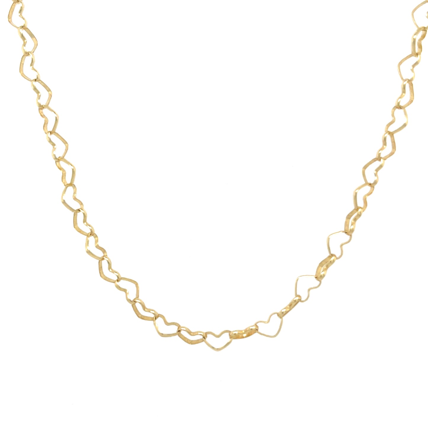 Interlocking Hearts chain Lariat necklace