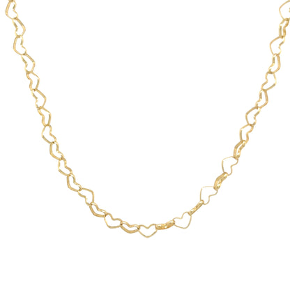 Interlocking Hearts chain Lariat necklace
