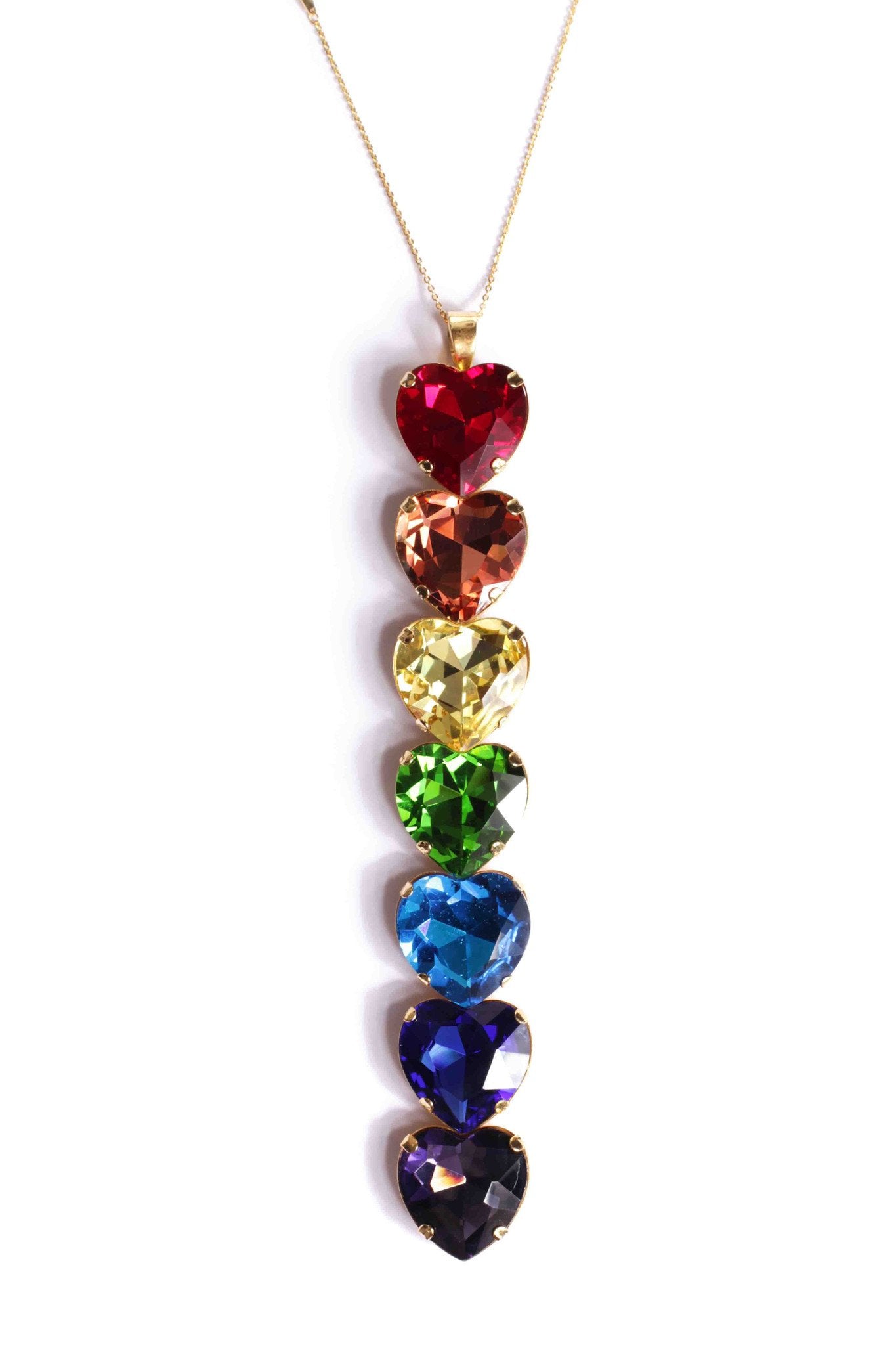 Rainbow heart pendant necklace Necklace Mordekai