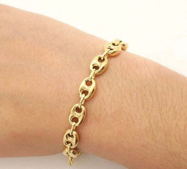 14K Puffed Mariner Bracelet