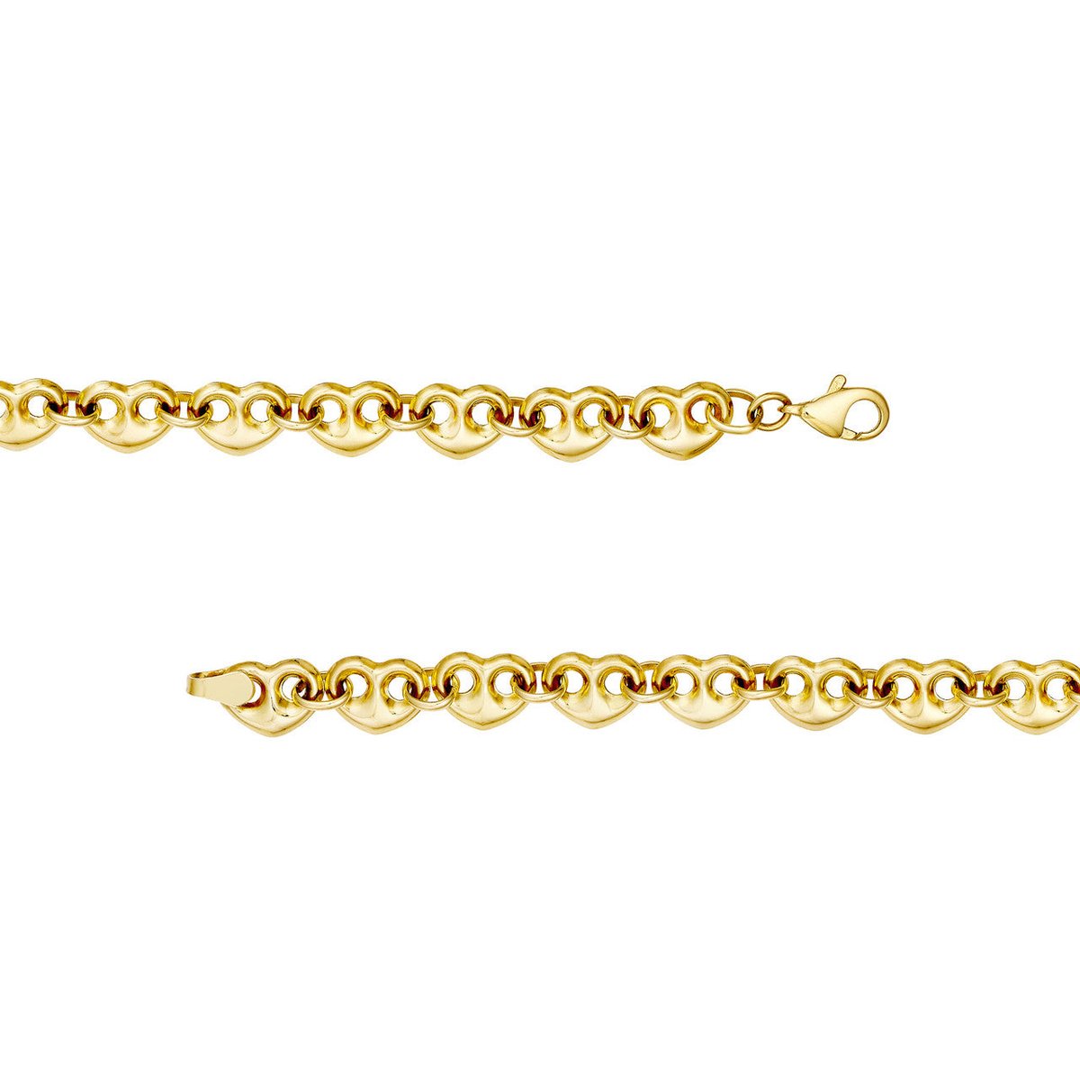 14K Puffed Mariner Heart Bracelet
