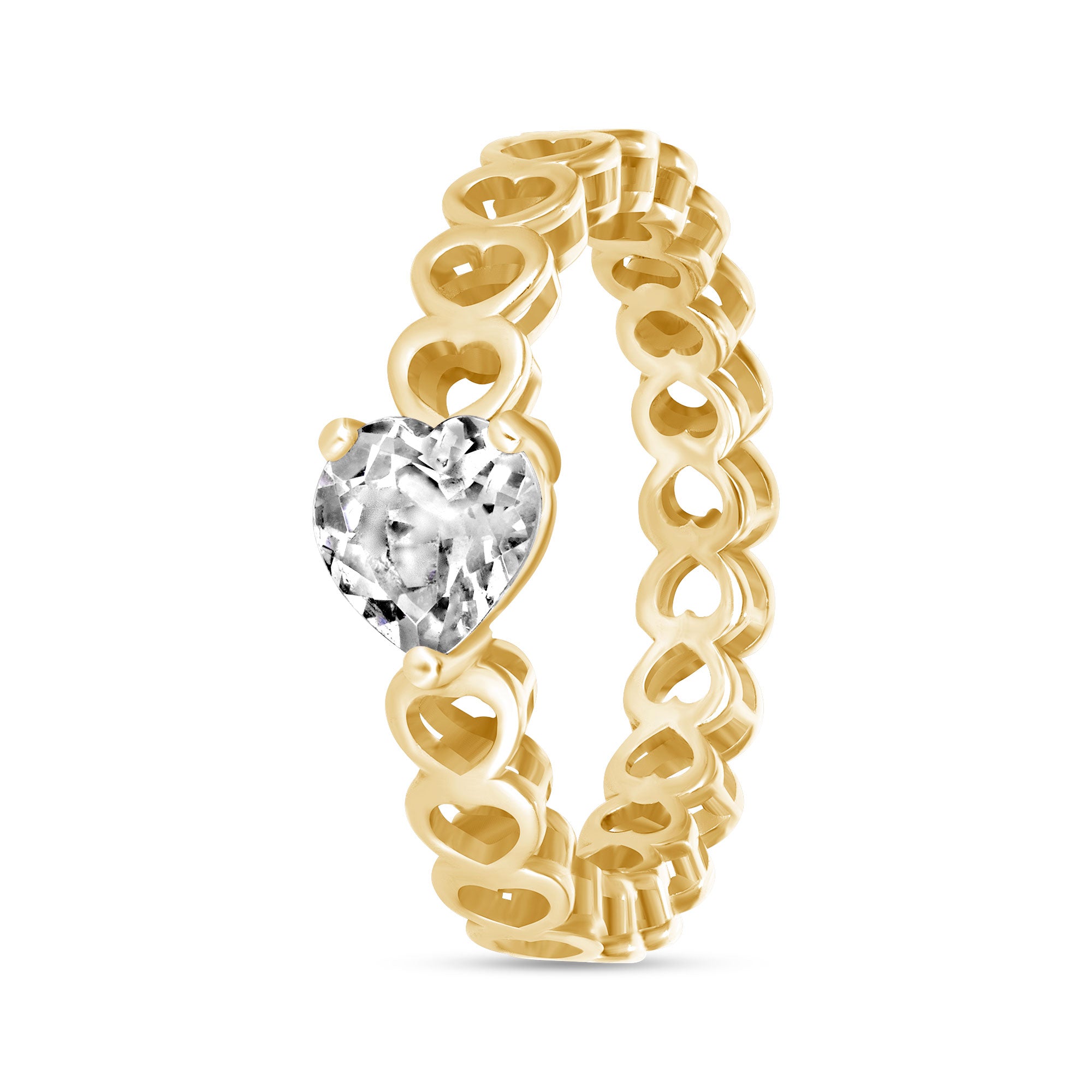 Heart Birthstone Ring in 14K Gold | Personalized Birthstone Jewelry - Mordekai