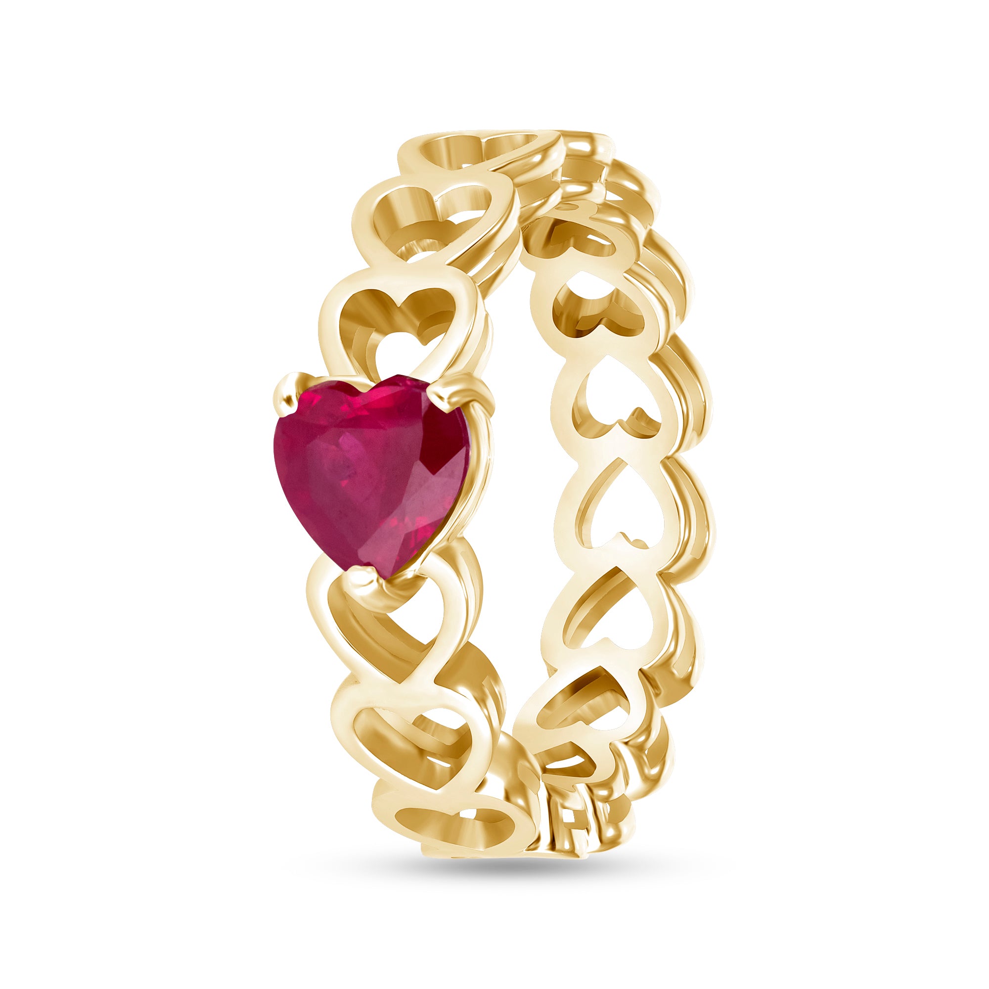 Heart Birthstone Ring in 14K Gold | Personalized Birthstone Jewelry - Mordekai