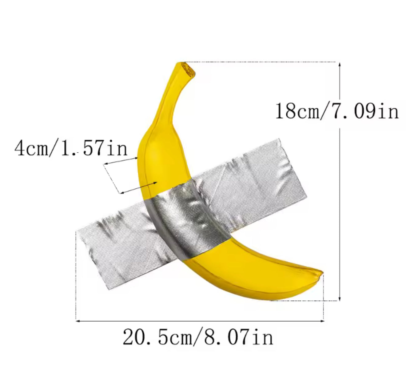 Banana Duct Tape Wall Figure – Art Sculpture Inspired by “Comedian” Cattelan