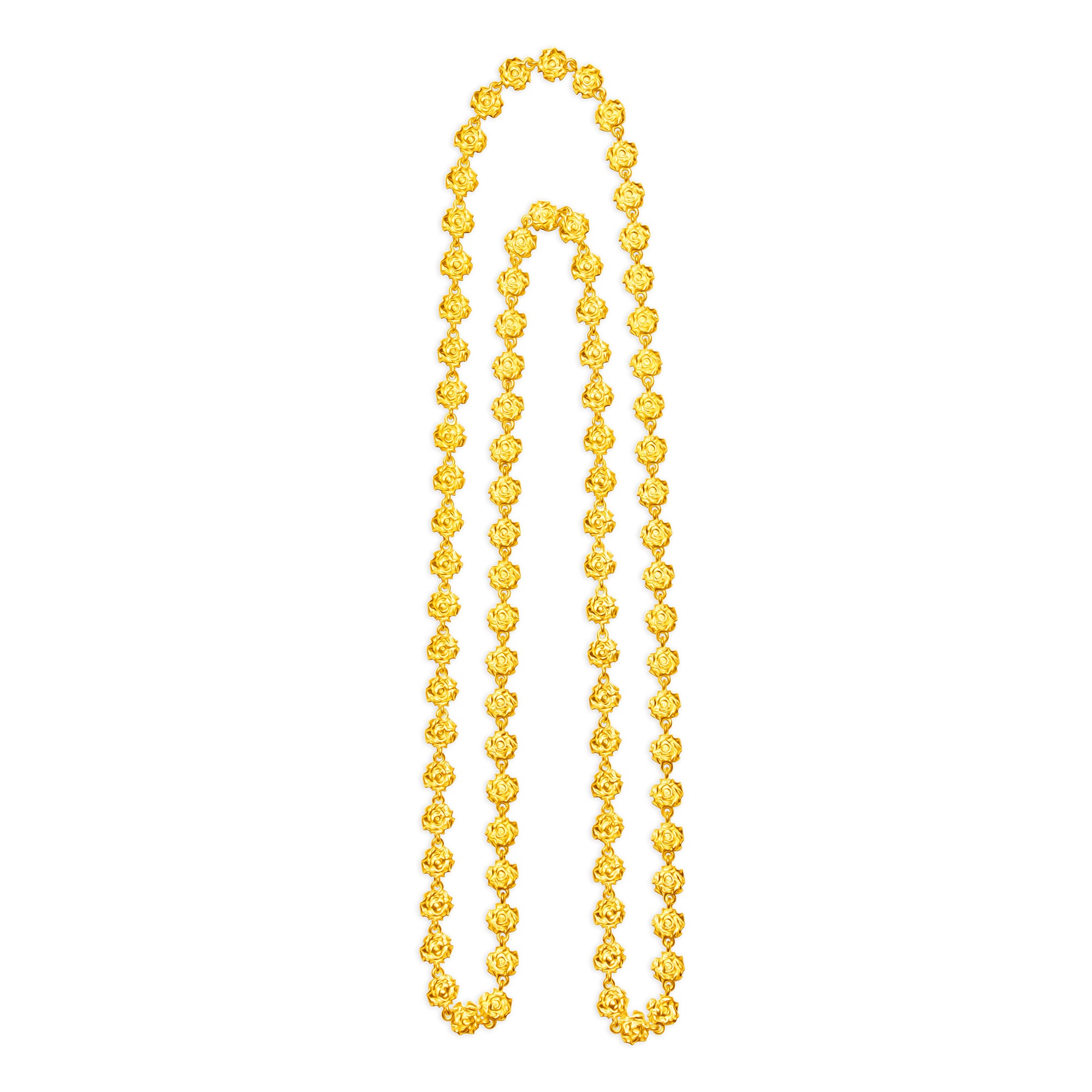 extra long ROSETTE CHAIN NECKLACE