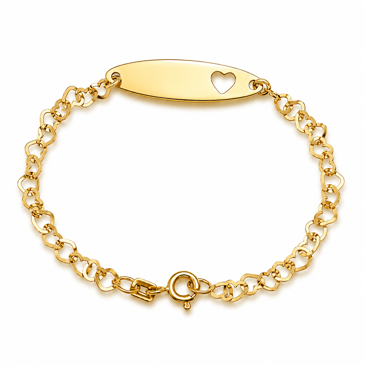 14K gold baby heart ID bracelet