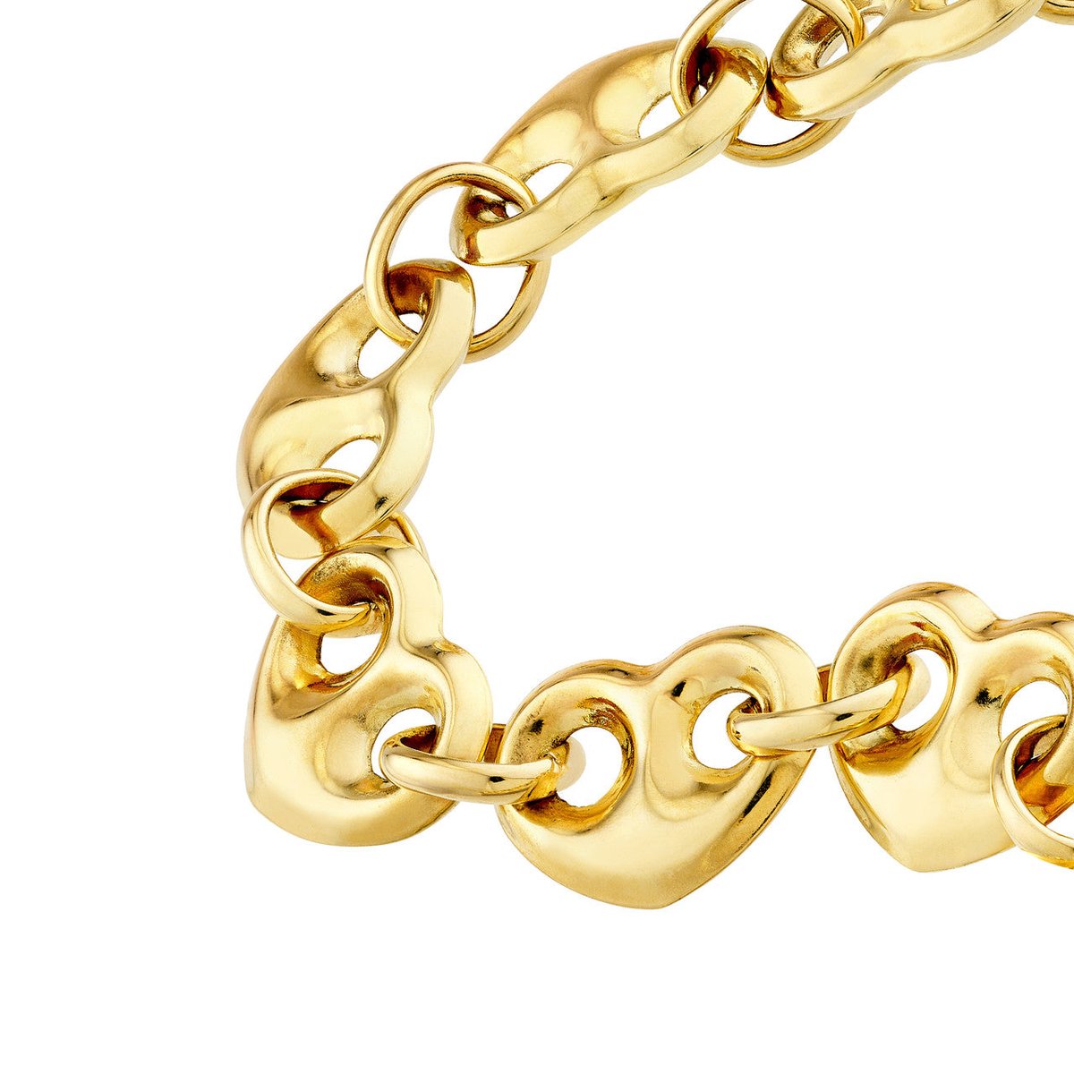 14K Puffed Mariner Heart Bracelet