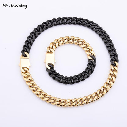 G'ilver Two tone Cuban Chain Bracelet