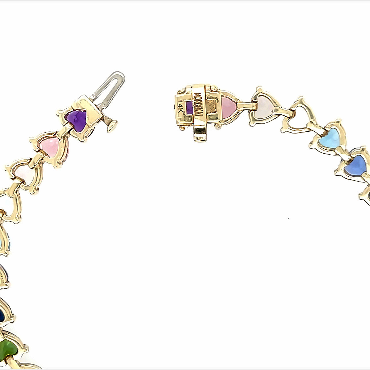 Ombréainbow Diamond Heart Tennis Bracelet