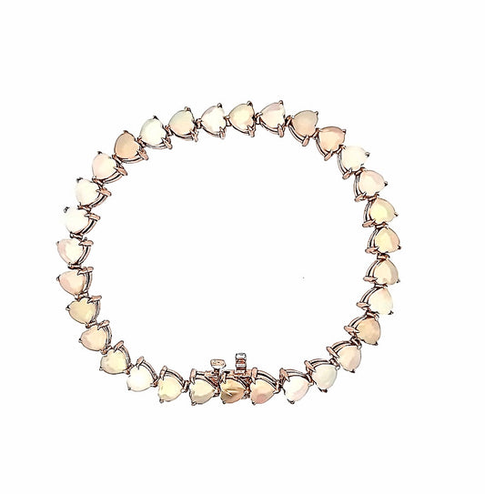 Opal Heart Tennis Bracelet