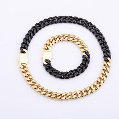 G'ilver Two tone Cuban Chain Bracelet