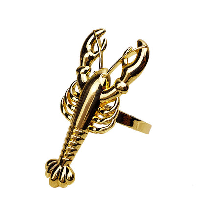 Gold Crustacean Napkin Ring Set