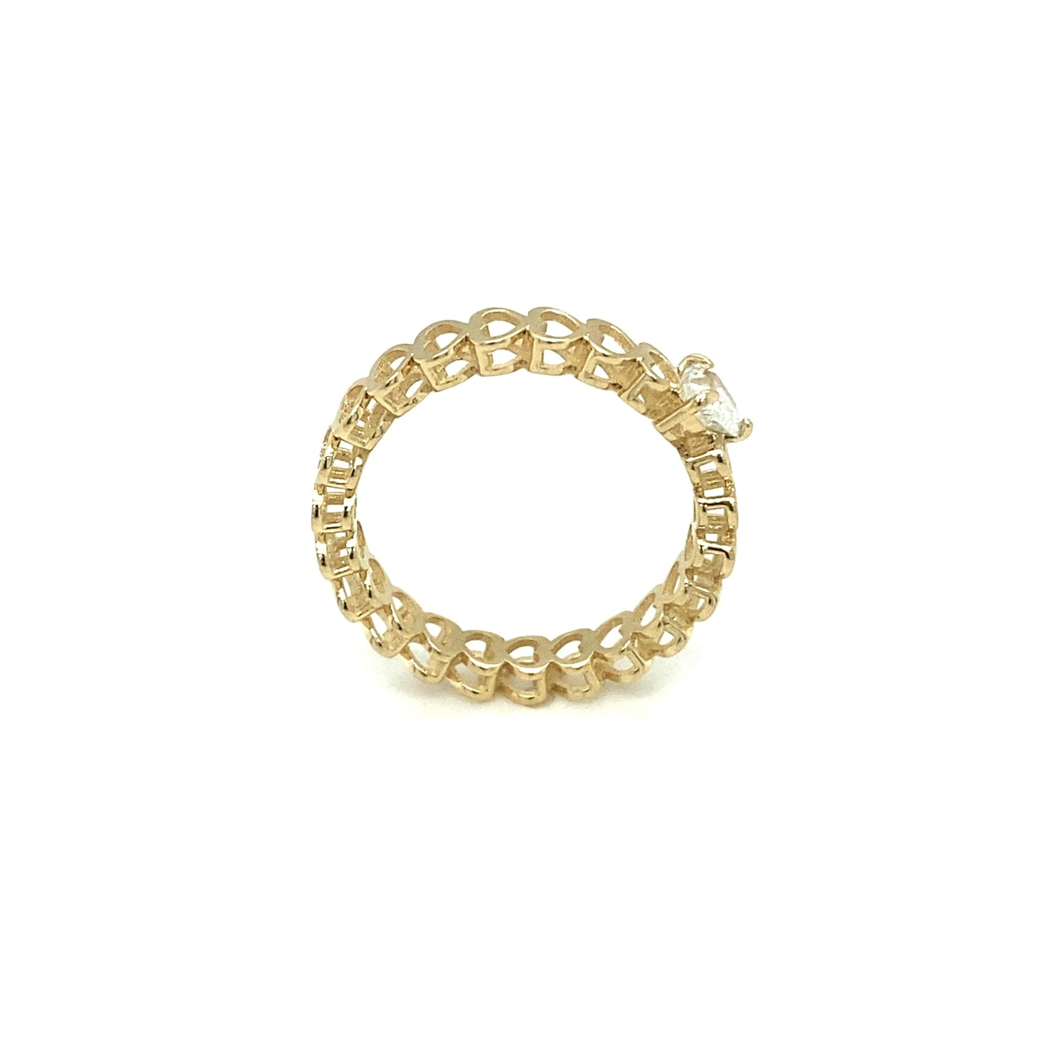 14K Gold. 25 carat Natural Diamond heart solitaire ring - Mordekai