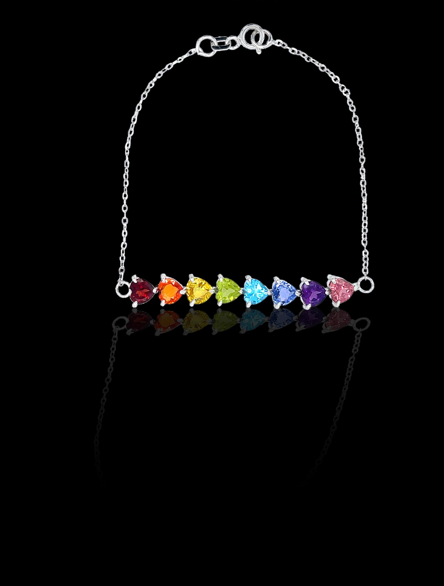 One Rainbow heart chain bracelet