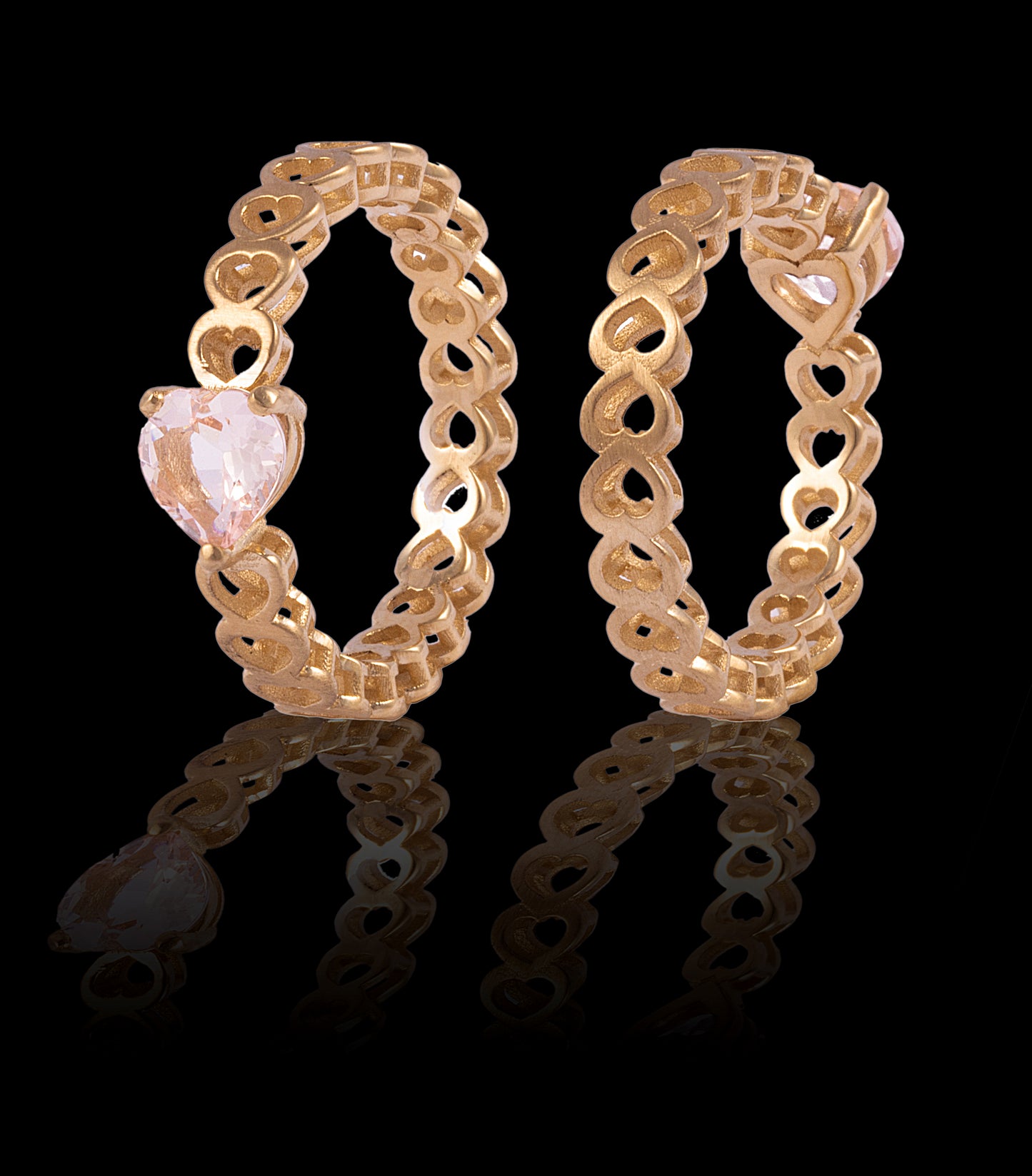 Morganite heart ring