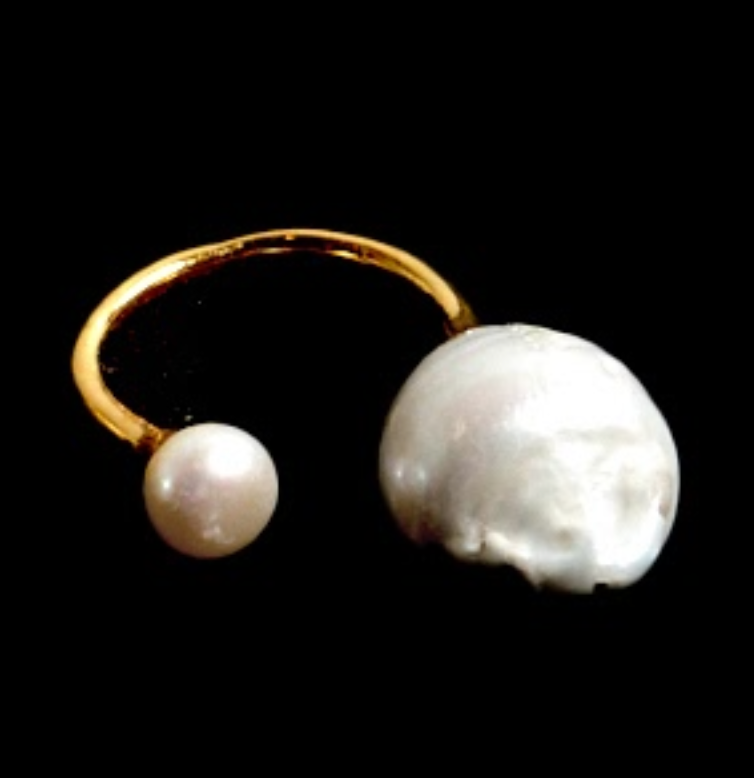 Baroque Double Pearl Ring