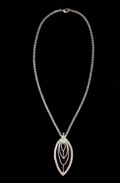 Crystal Art Deco Teardrop Necklace 