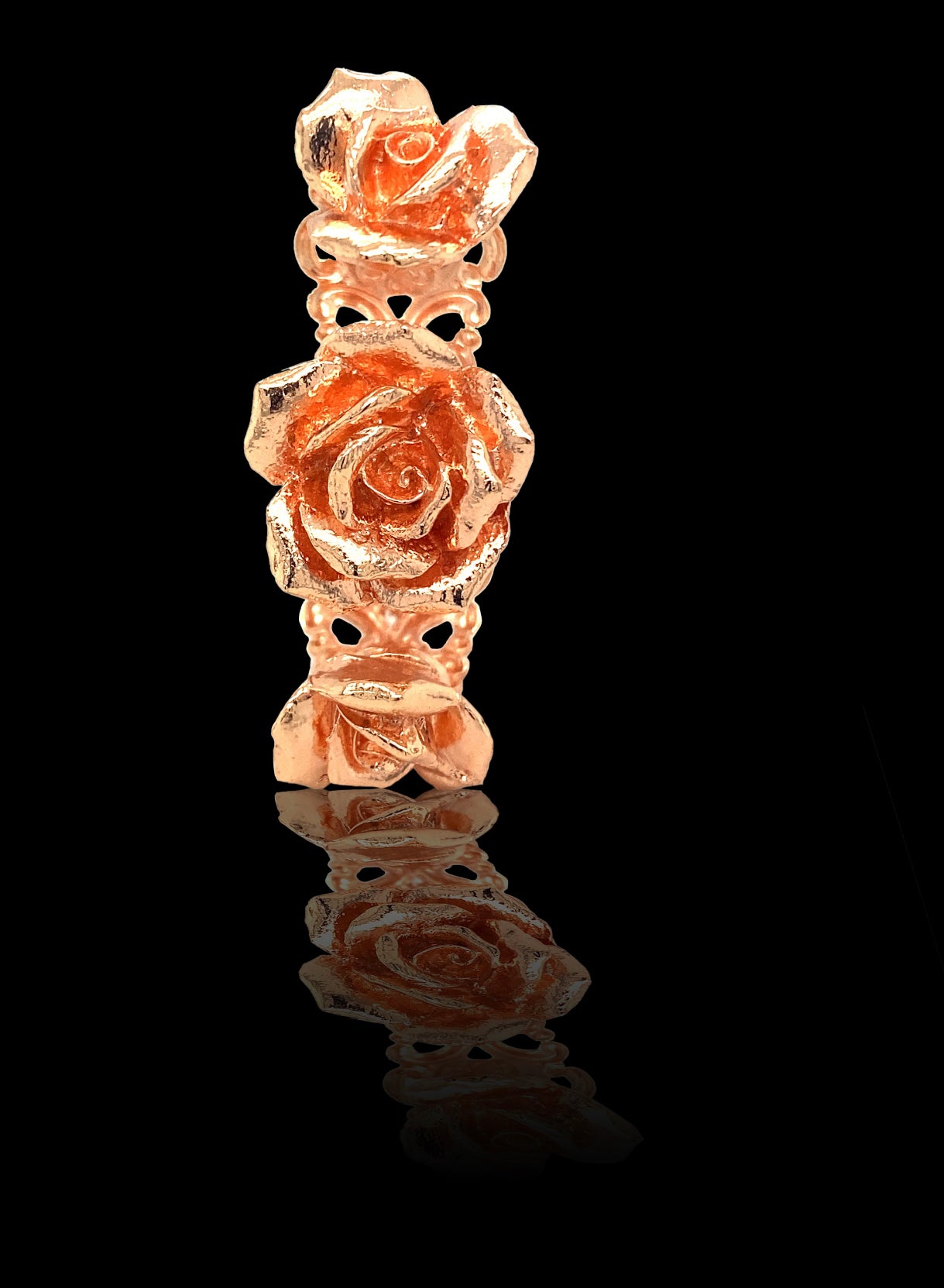 TRIPLE Rosey rosette RING