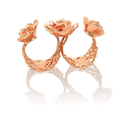 TRIPLE Rosey rosette RING