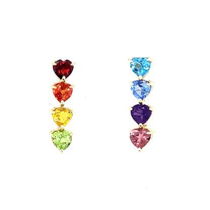 Rainbow heart ear climbers