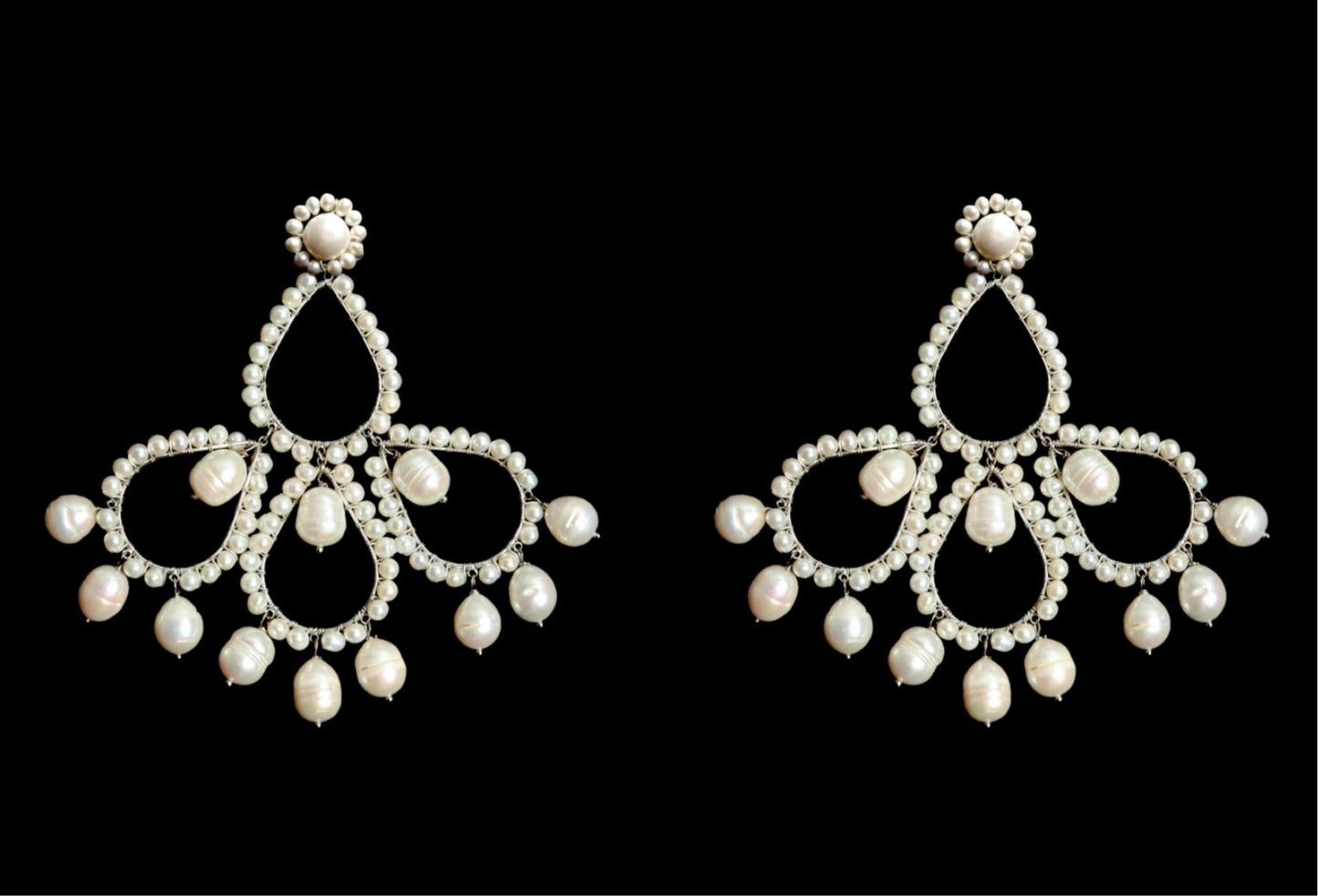 Chandelier Oversized Pearl Earrings