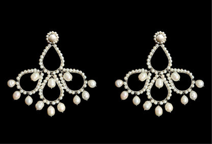 Chandelier Oversized Pearl Earrings