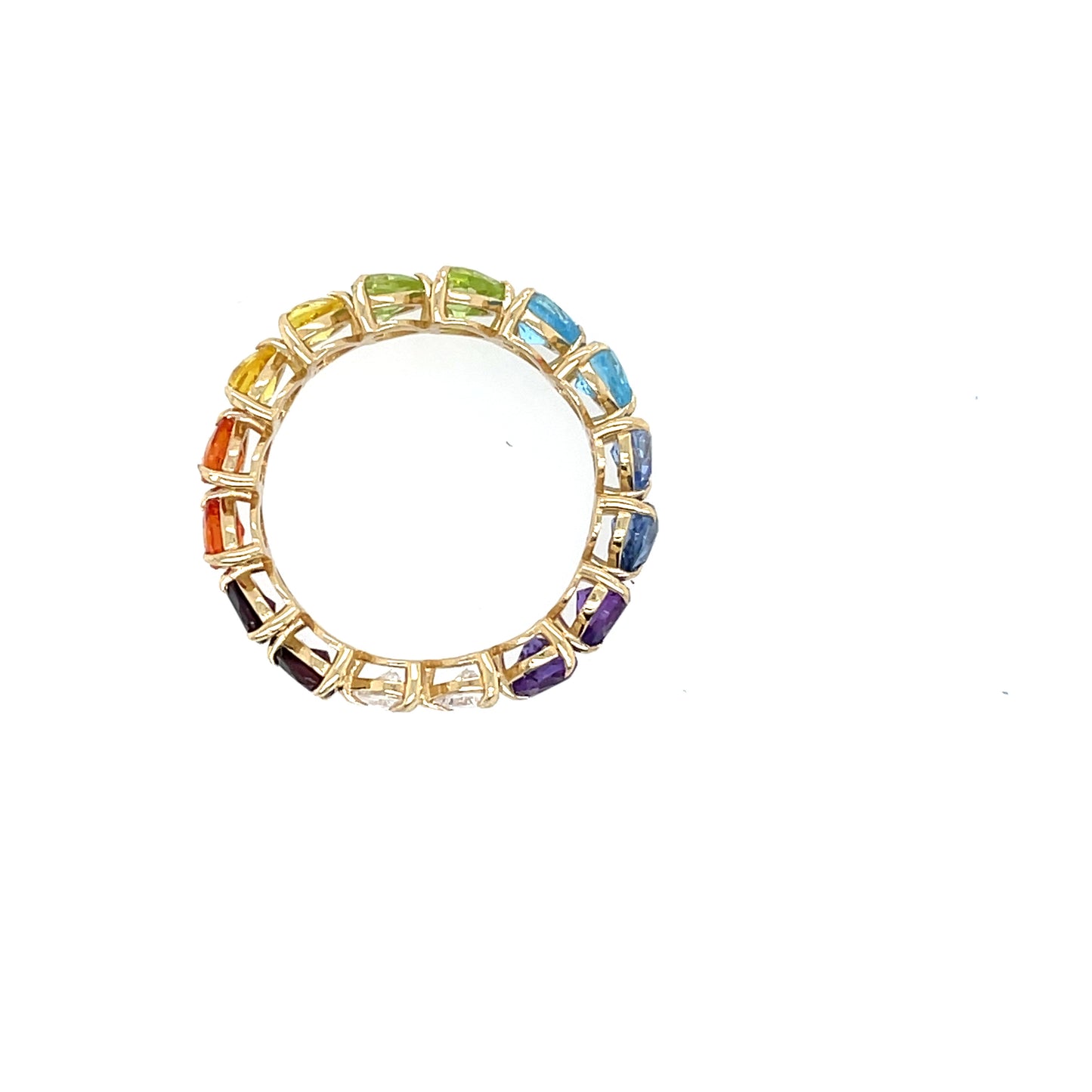 14k gold diamond double rainbow ring