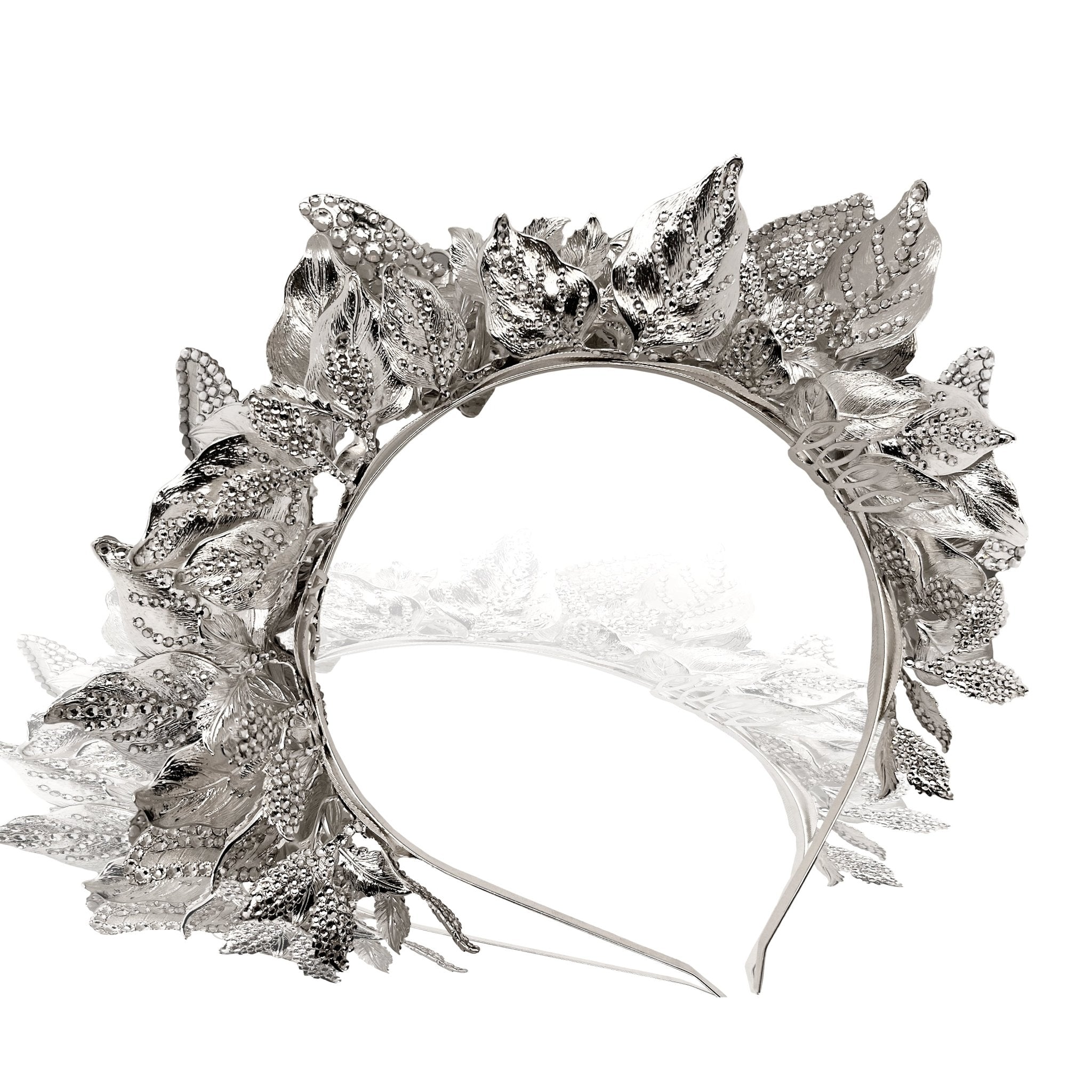 Mariah Butterfly Headpiece in Silver Rhinestone by Mordekai - Mordekai