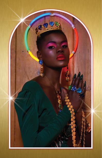 Rainbow Heart Crystal Tiara in 24k Gold-Plated Brass - Mordekai