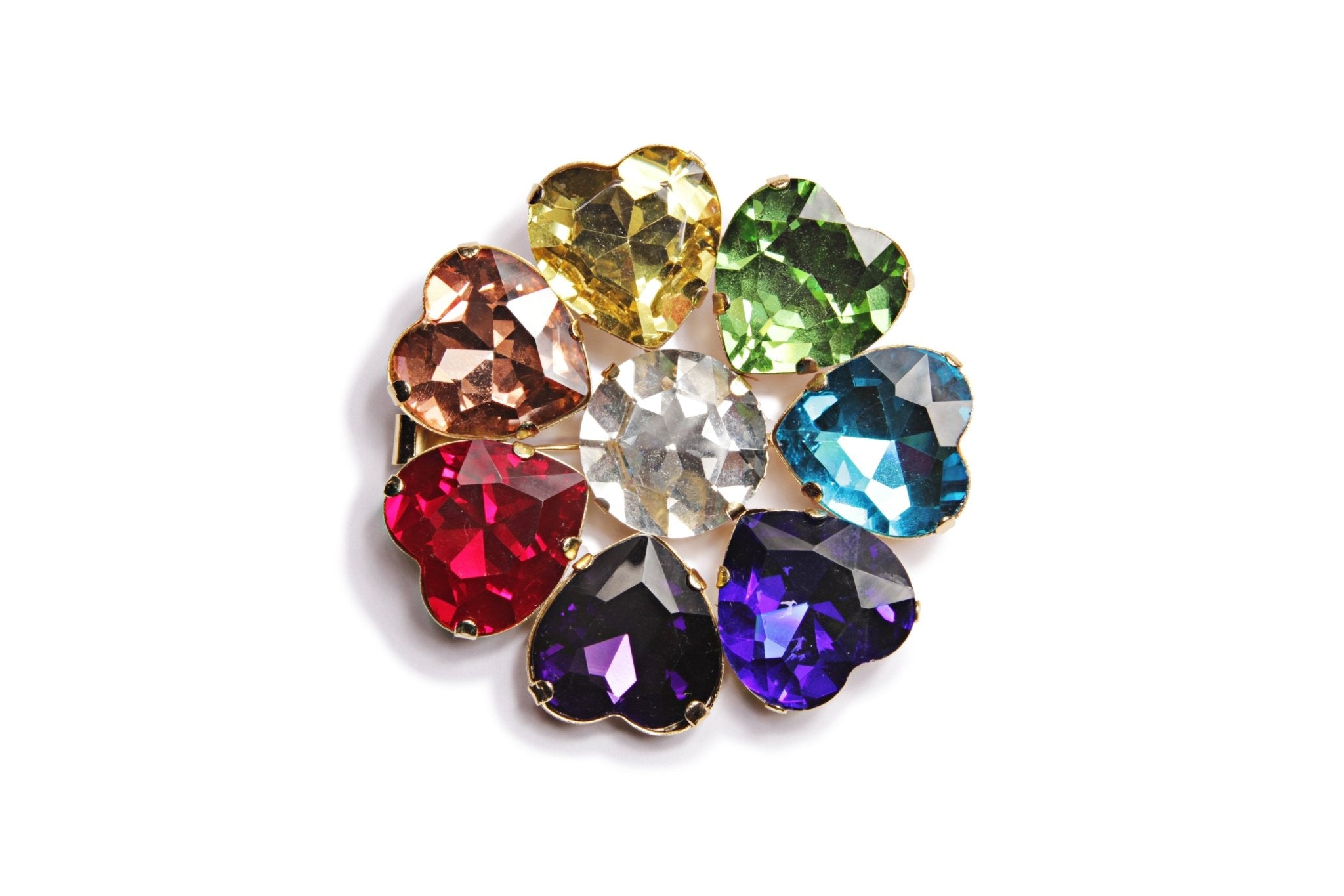 RAINBOW HEART Flower BROOCH/PENDANT - Mordekai
